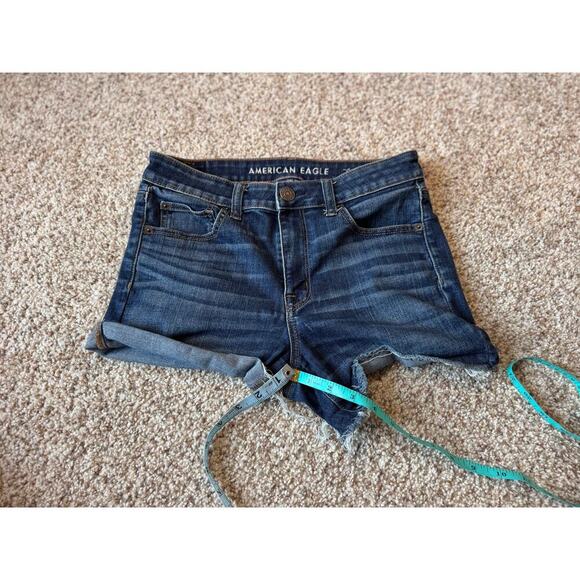 American Eagle rolled cuff Jean shorts size women's 8, Next Level Stretch - Picture 6 of 9